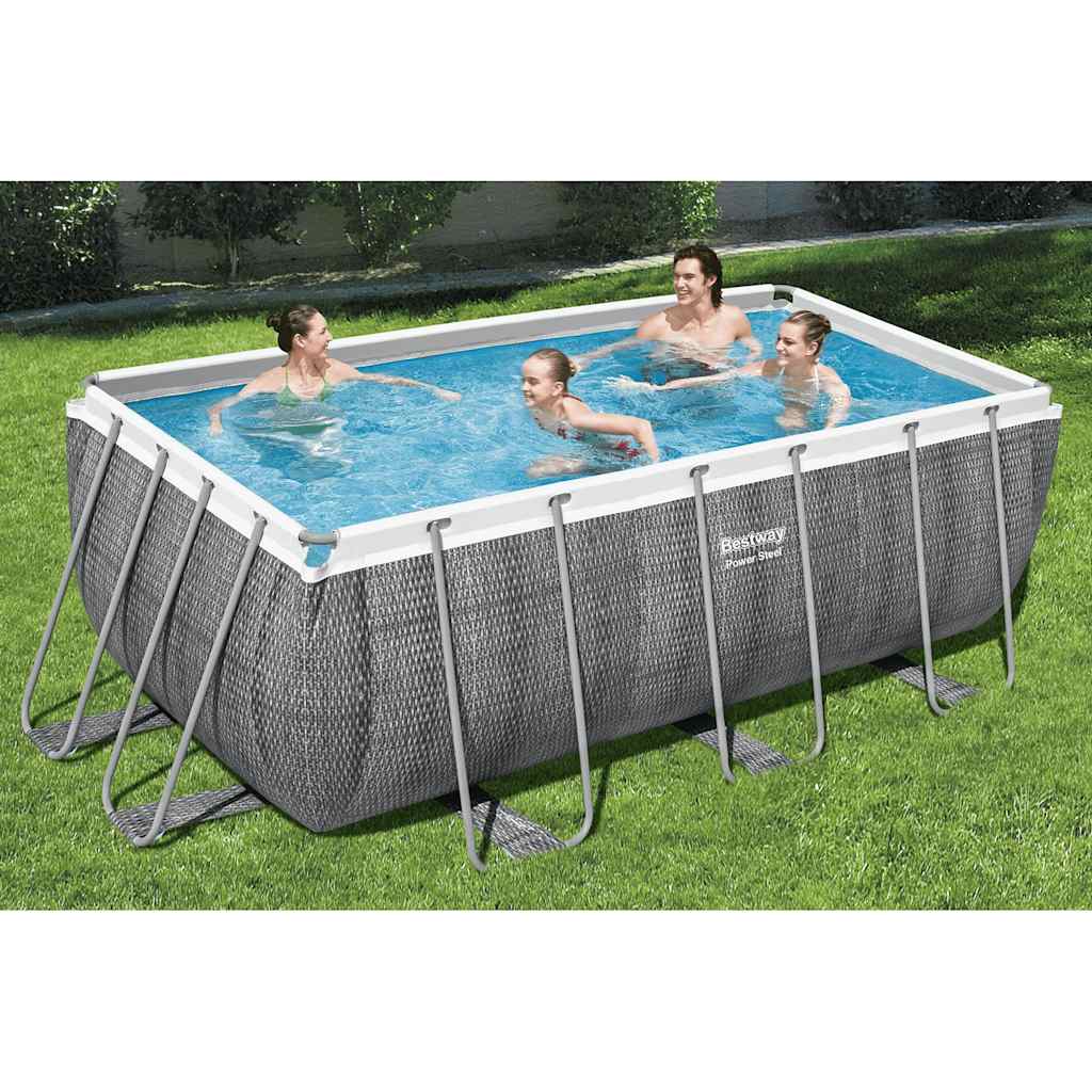 Ensemble de piscine rectangulaire Power Steel 412x201x122 cm