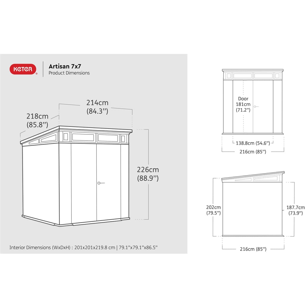 Abri de jardin Artisan 77 214 x 218 x 226 cm 235572