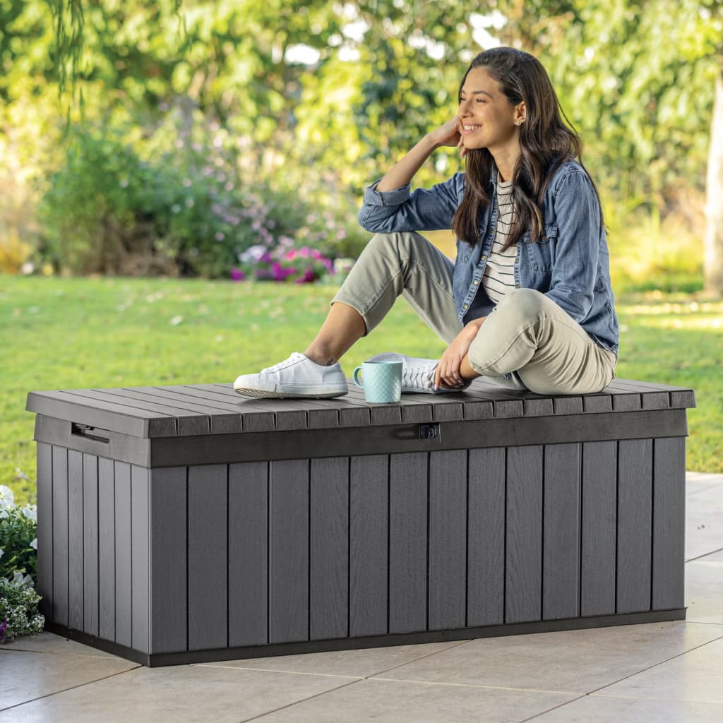 Boîte de rangement de jardin Darwin 380 L Gris