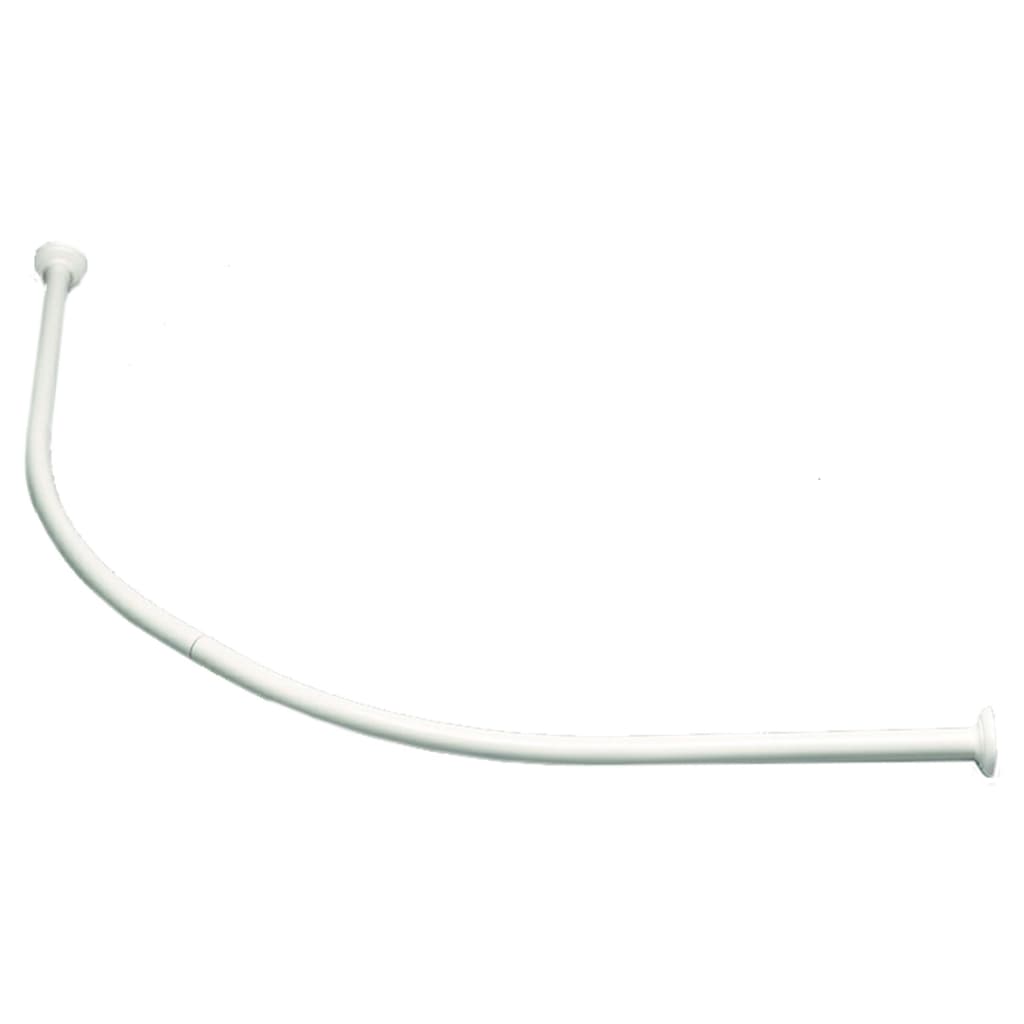 Tringle de rideau de douche courbée Blanc