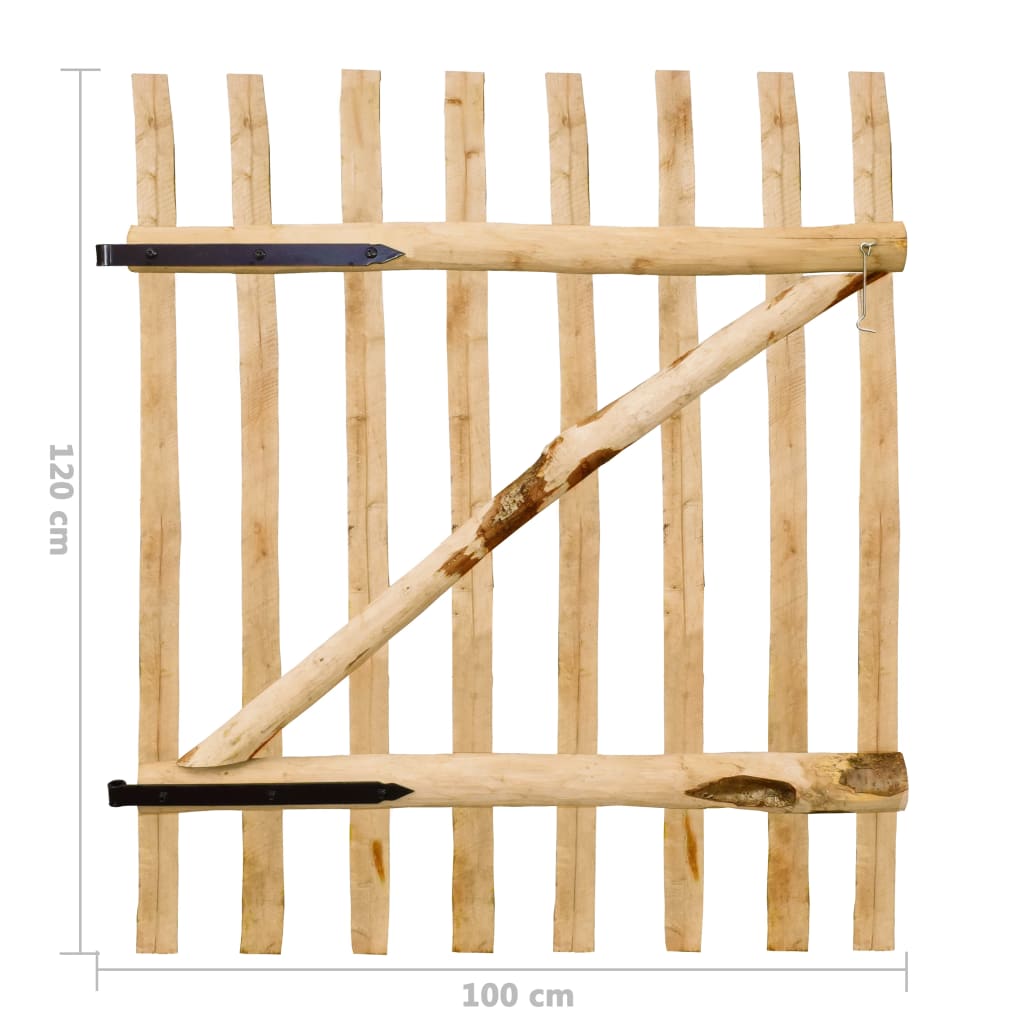 Portillon simple de clôture Bois de noisetier 100x120 cm