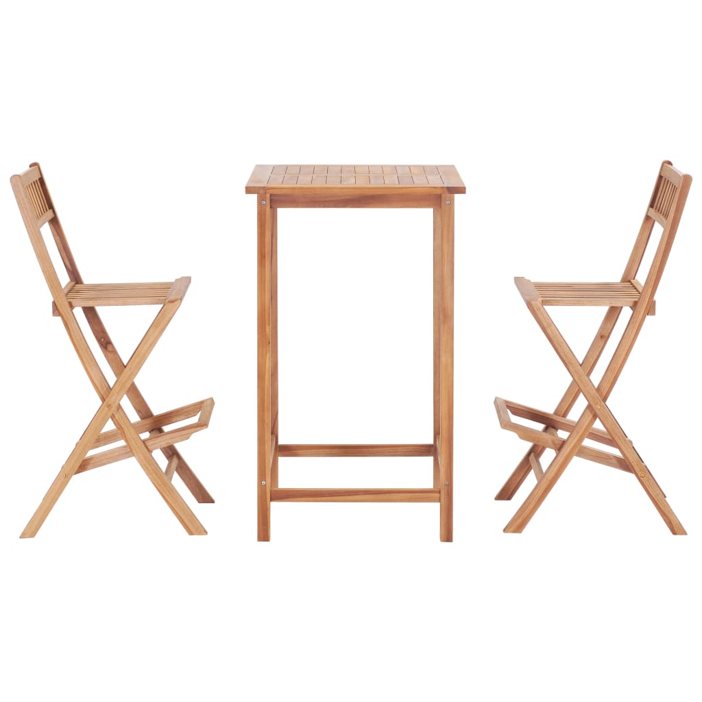 Ensemble de bar 3 pcs Bois de teck solide