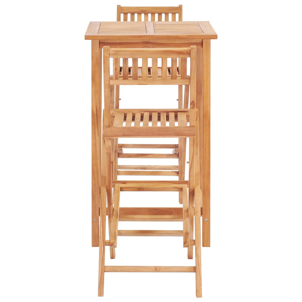 Ensemble de bar 3 pcs Bois de teck solide