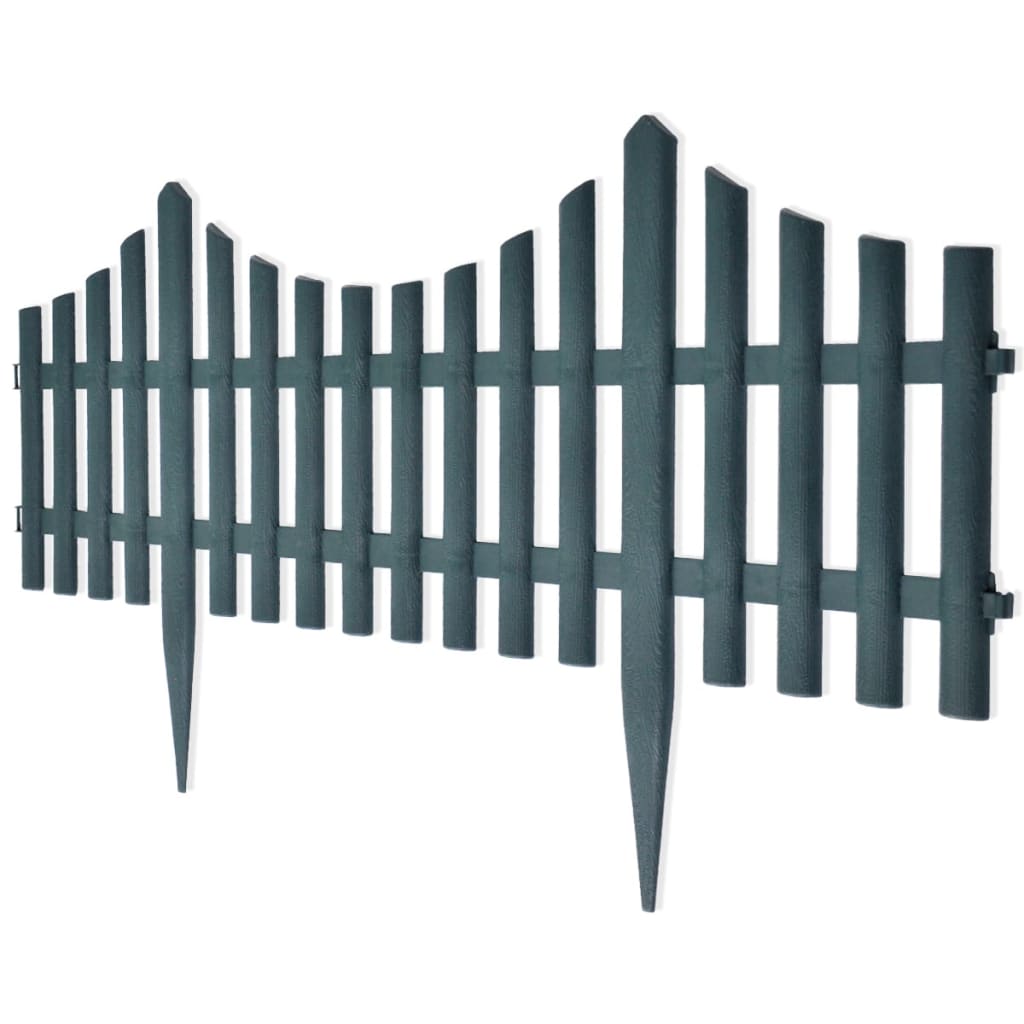 Bordures de pelouse 17 pcs 10 m Vert