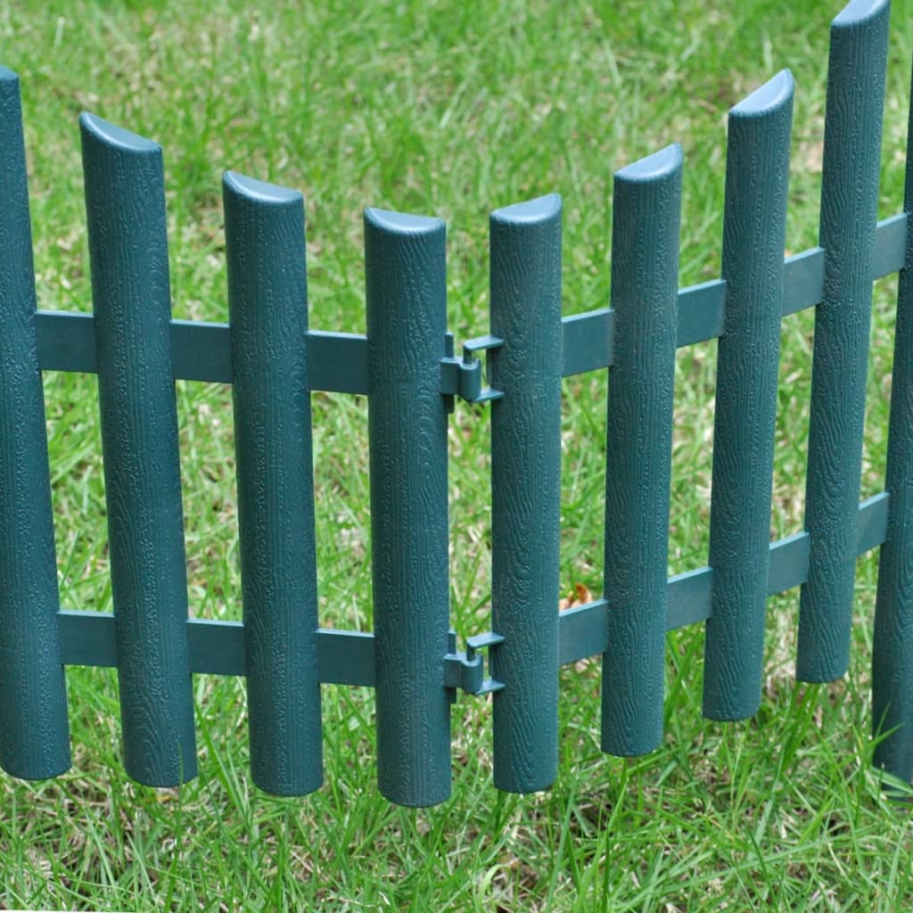 Bordures de pelouse 17 pcs 10 m Vert