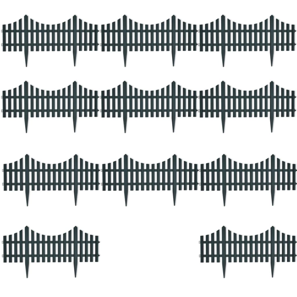Bordures de pelouse 17 pcs 10 m Vert
