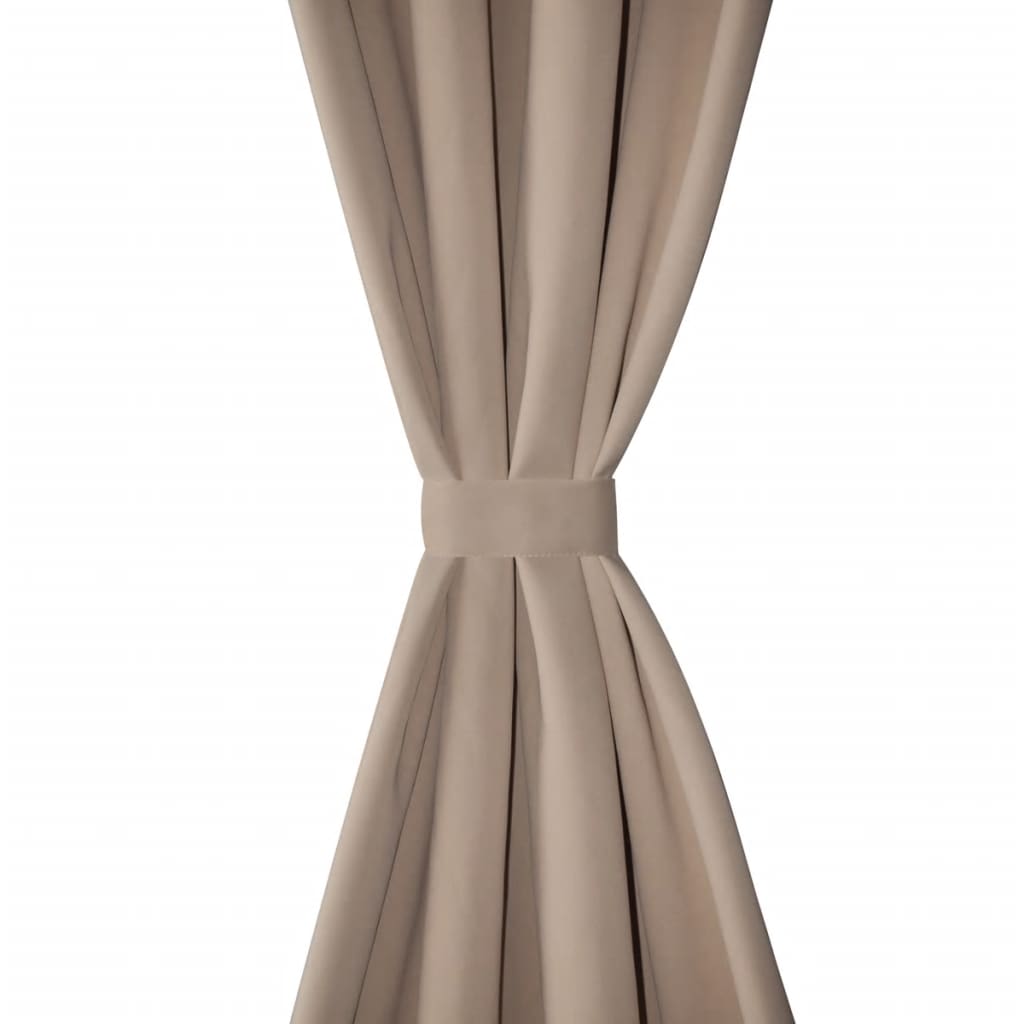 2 pcs Rideau Blackout Occultant Crème avec Œillets en métal 135x245cm