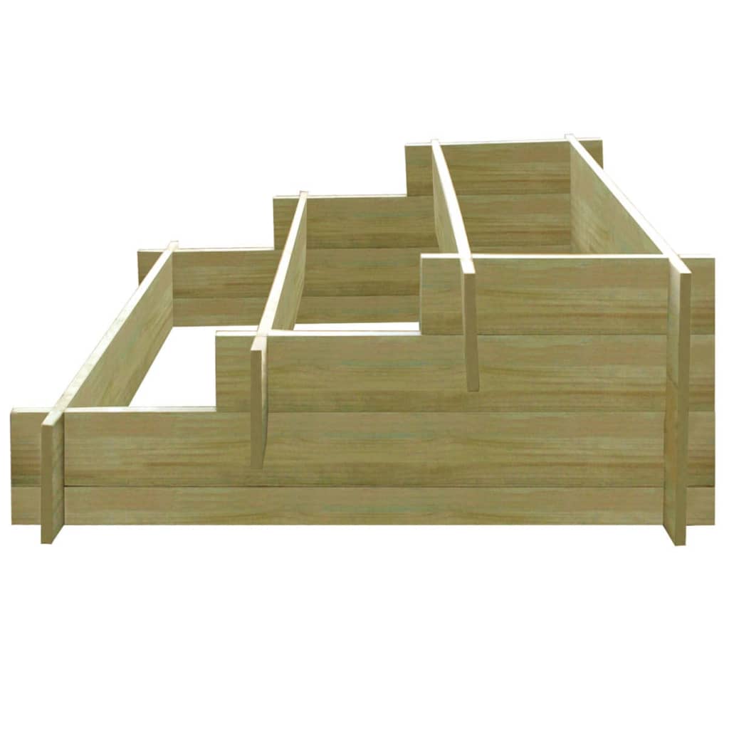 Jardinière à 3 niveaux 90 x 90 x 35 cm Bois imprégné