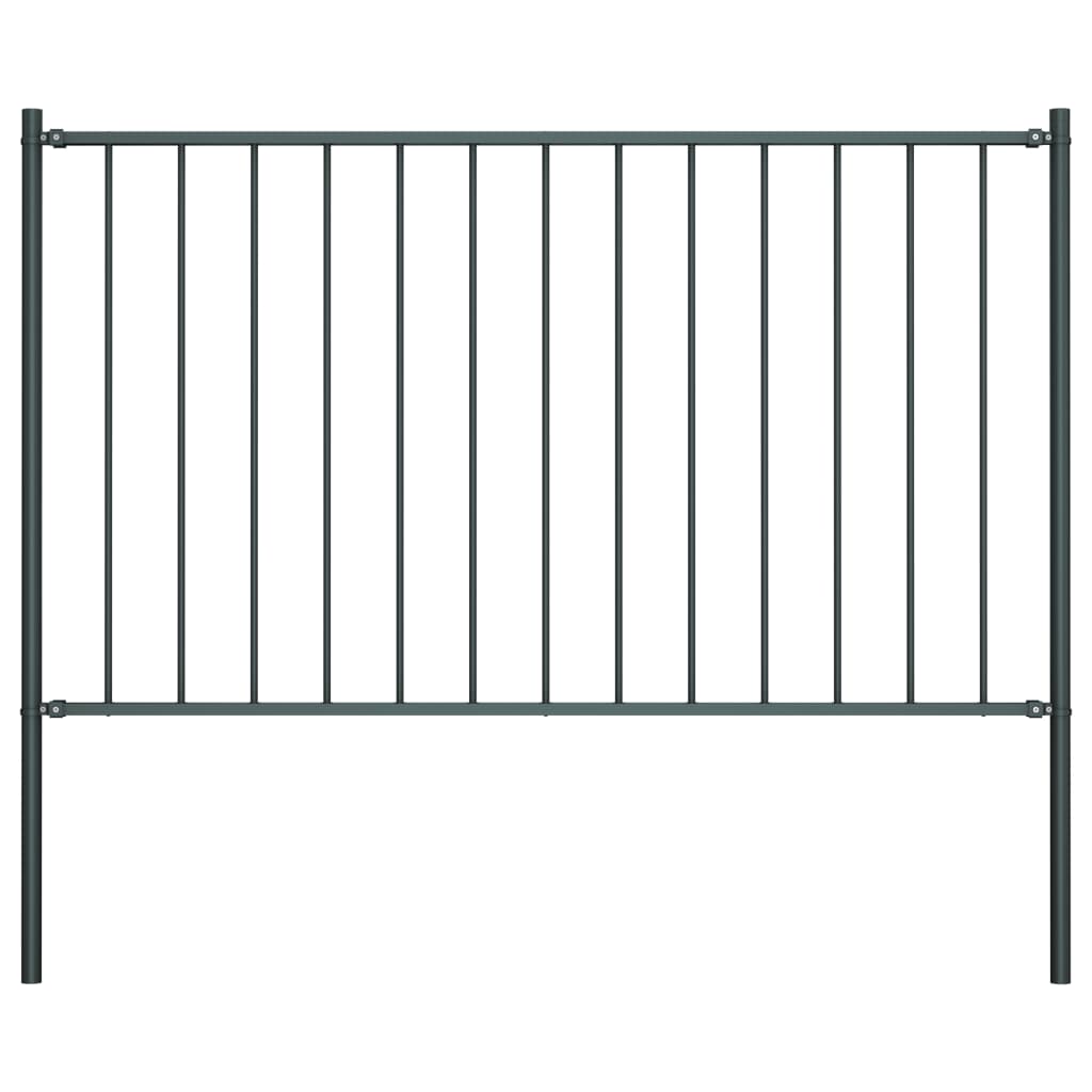 Panneau clôture poteau Acier enduit poudre 1,7x0,75m Anthracite