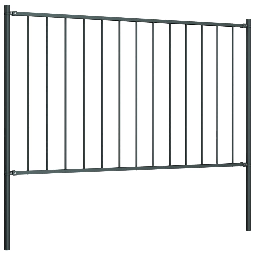 Panneau clôture poteau Acier enduit poudre 1,7x0,75m Anthracite