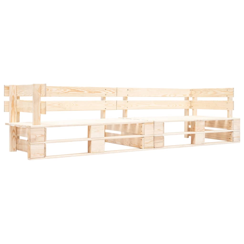 Canapés de jardin palette 2 pcs avec coussins sable Pinède