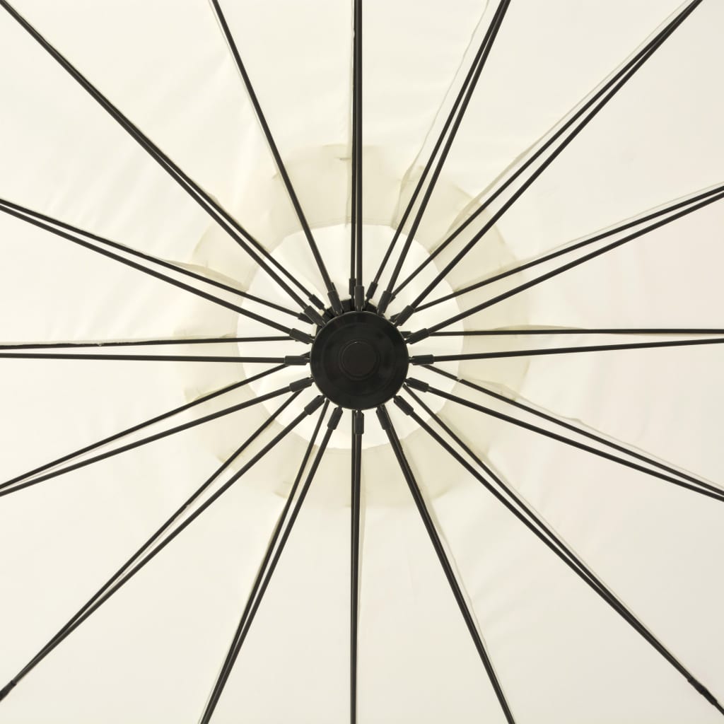 Parasol suspendu avec poteau en aluminium Blanc 3 m