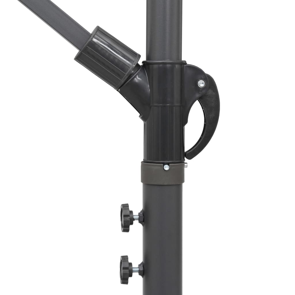 Parasol suspendu avec poteau bleu 3 m