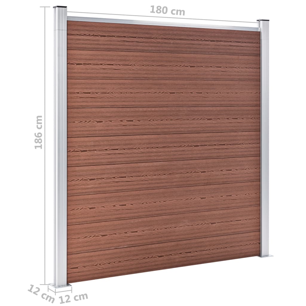 Clôture de jardin WPC 180x186 cm Marron