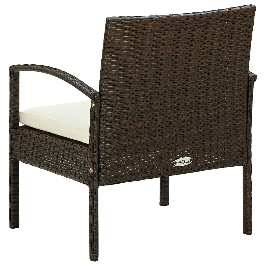 Chaise de jardin avec coussin Résine tressée Marron