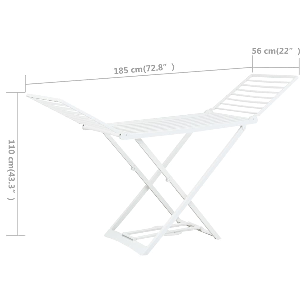 Étendoir à linge pliable Blanc Plastique