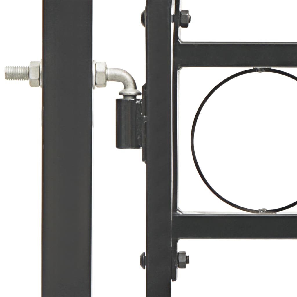 Portail de jardin avec dessus arqué Acier 100x250 cm Noir