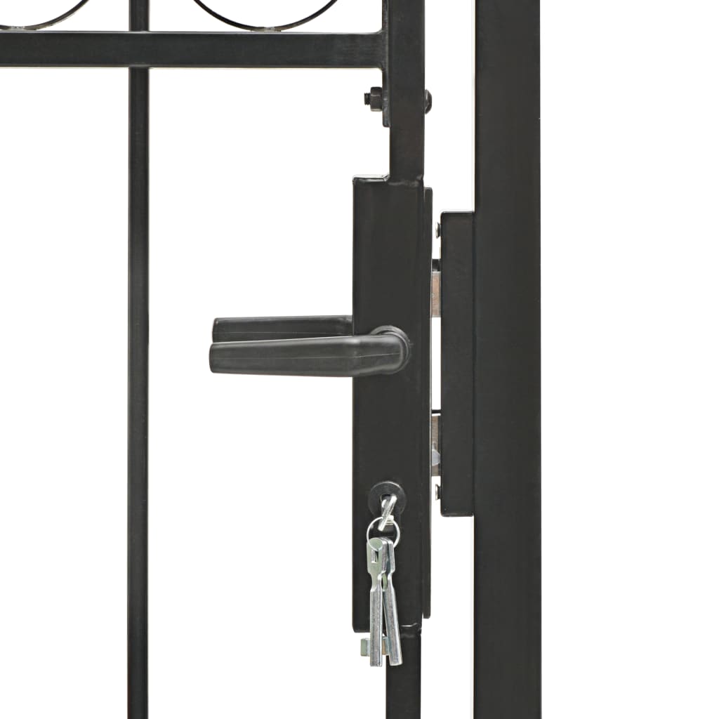 Portail de jardin avec dessus arqué Acier 100x250 cm Noir