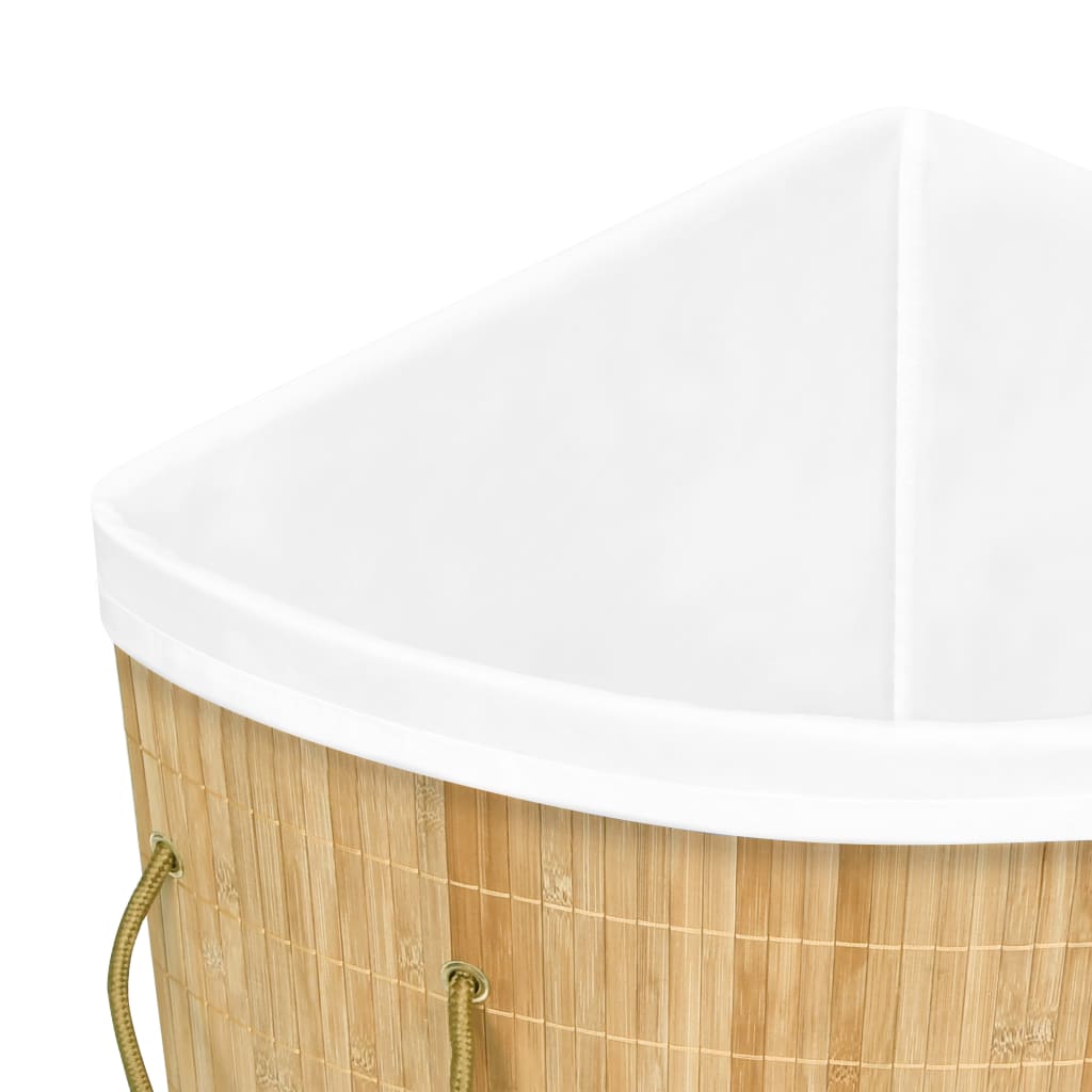 Panier à linge d'angle Bambou 60 L