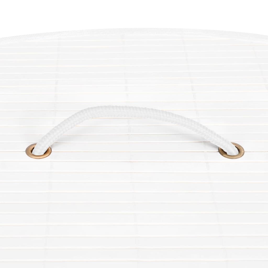 Panier à linge d'angle Bambou Blanc 60 L