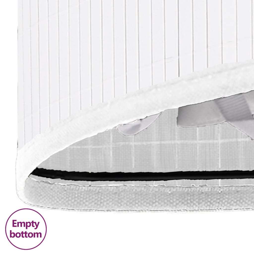 Panier à linge d'angle Bambou Blanc 60 L