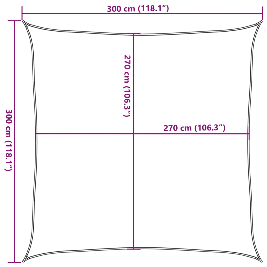 Voile d'ombrage 160 g/m² Beige 3x3 m PEHD
