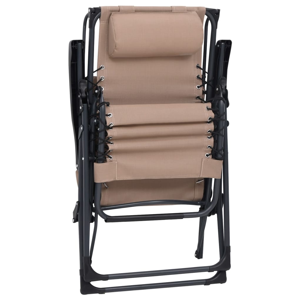 Chaise pliable de terrasse Textilène Taupe