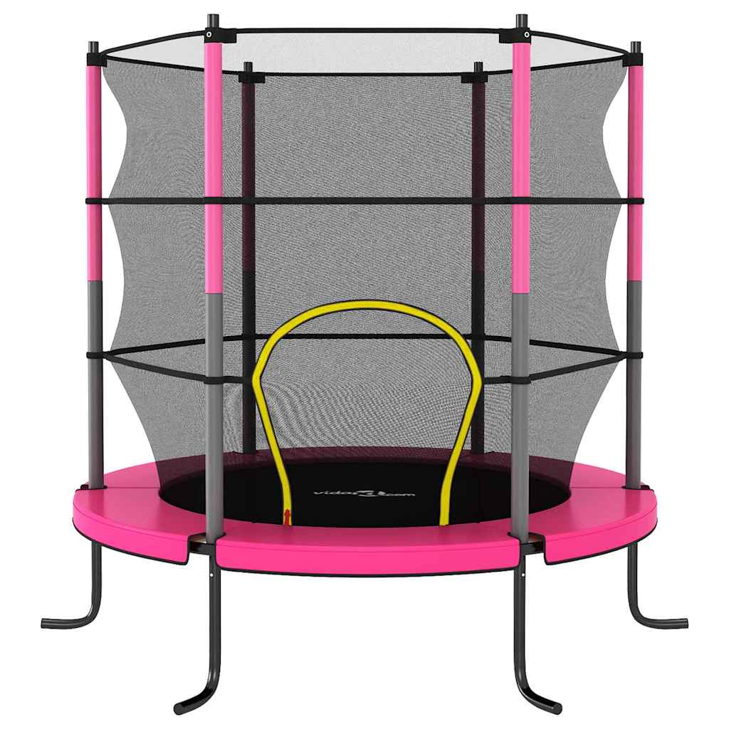 Trampoline avec filet de sécurité Rond 140x160 cm Rose
