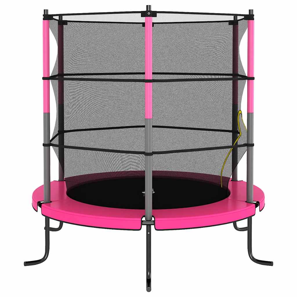 Trampoline avec filet de sécurité Rond 140x160 cm Rose
