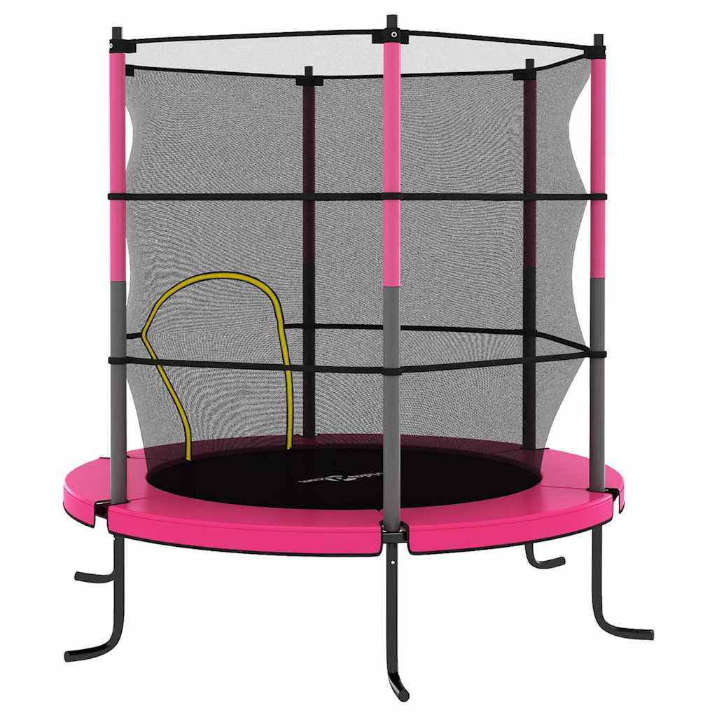 Trampoline avec filet de sécurité Rond 140x160 cm Rose