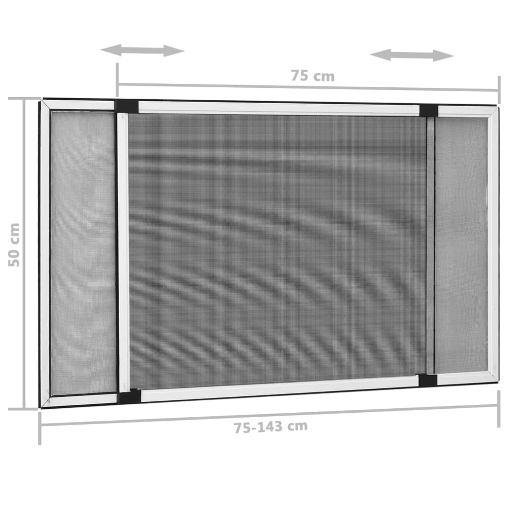 Moustiquaire extensible pour fenêtres Blanc (75-143)x50 cm