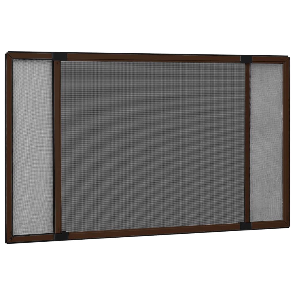 Moustiquaire extensible pour fenêtres Marron (75-143)x50 cm