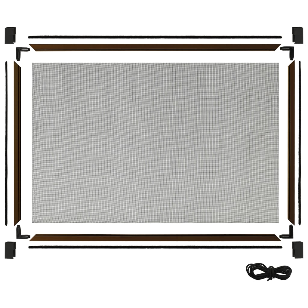 Moustiquaire extensible pour fenêtres Marron (75-143)x50 cm