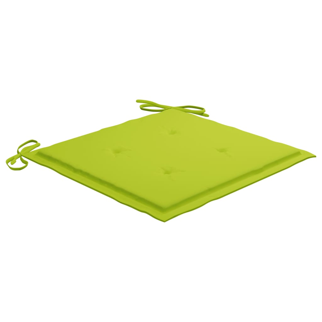 Chaises de jardin avec coussins vert vif lot de 2 Bois de teck