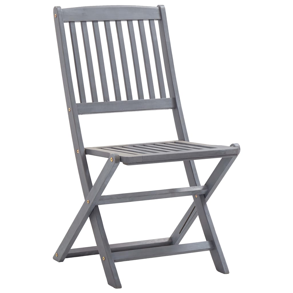 Chaises pliables d'extérieur lot de 2 et coussins Bois d'acacia