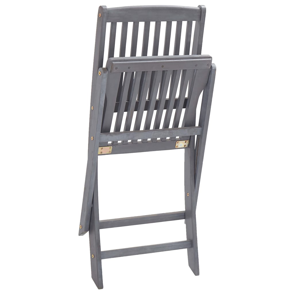 Chaises pliables d'extérieur lot de 2 et coussins Bois d'acacia
