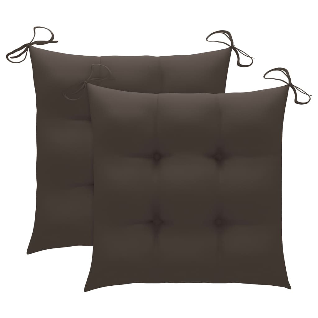 Chaises pliables d'extérieur lot de 2 et coussins Bois d'acacia