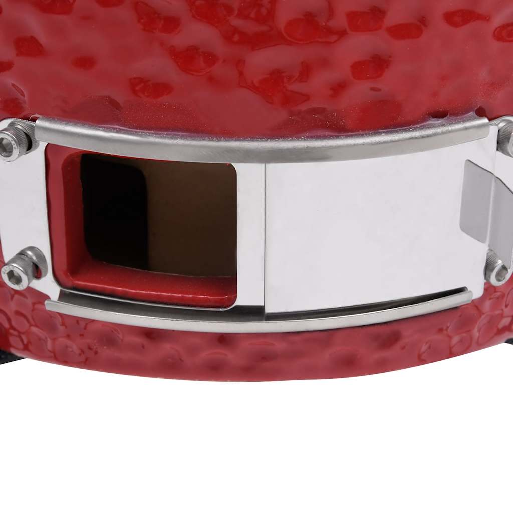 Barbecue à fumoir Kamado 2-en-1 Céramique 56 cm Rouge