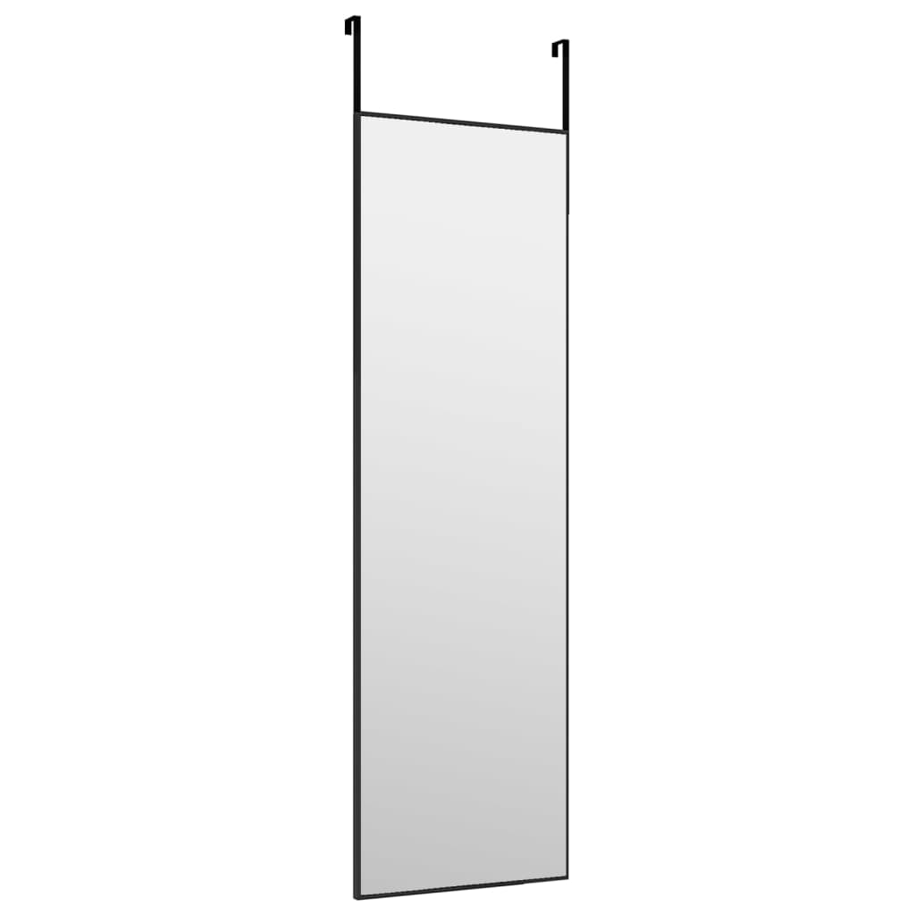 Miroir de porte Noir 30x100 cm Verre et aluminium