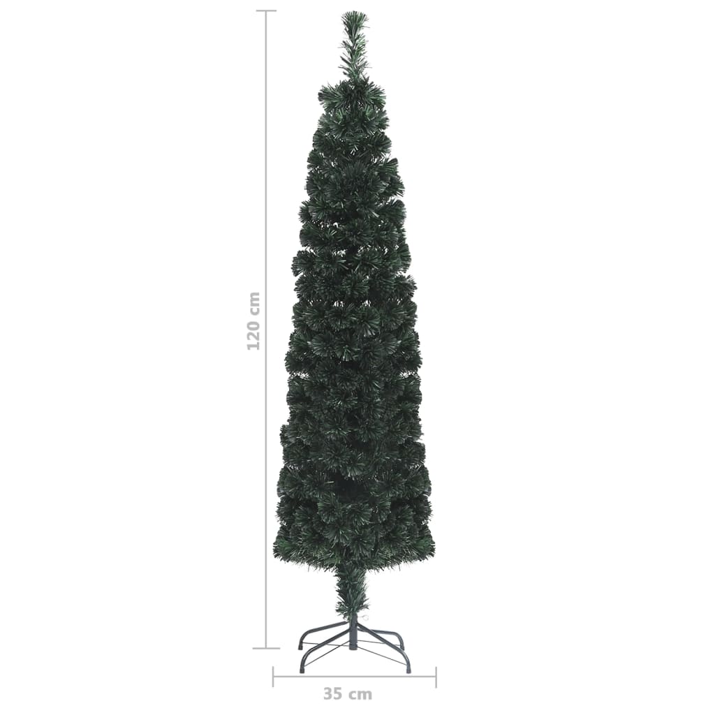 Arbre de Noël artificiel mince et support 120 cm fibre optique