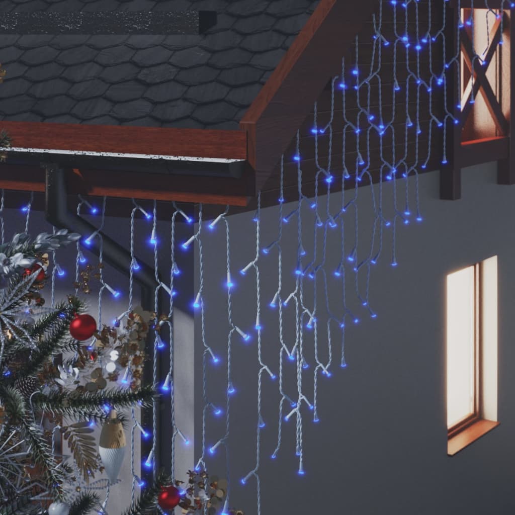 Rideau lumineux à glaçons LED 10m 400 LED Bleu 8 fonctions