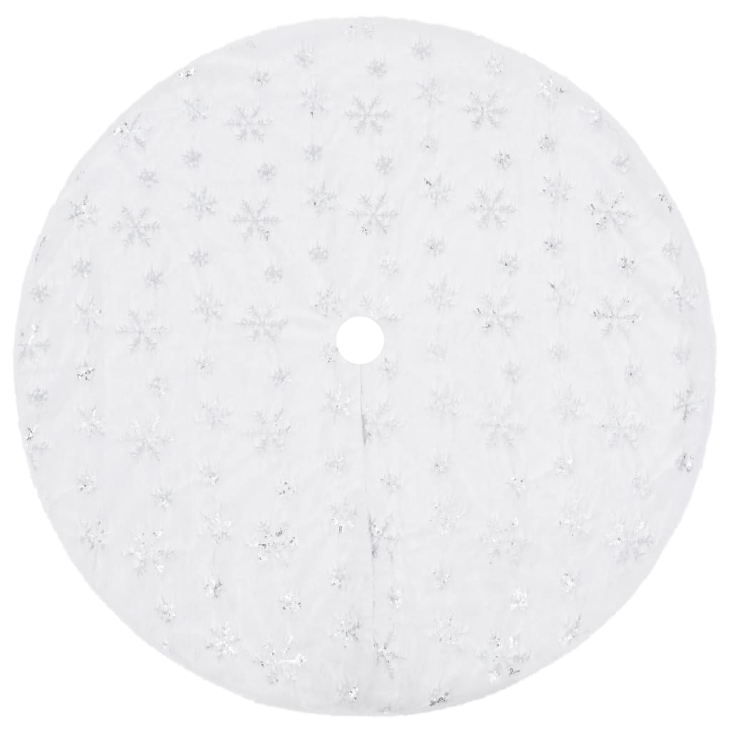 Jupe de sapin de Noël de luxe Blanc 150 cm Fausse fourrure