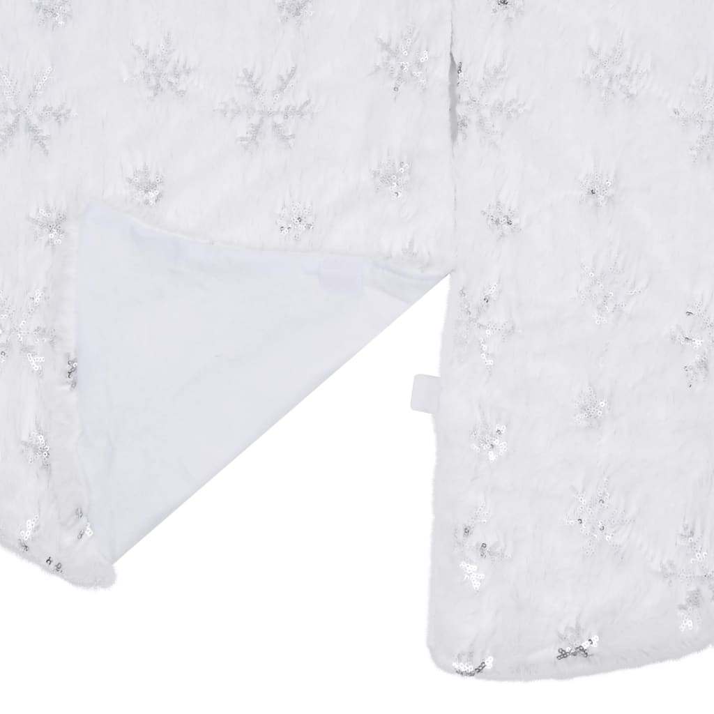 Jupe de sapin de Noël de luxe Blanc 150 cm Fausse fourrure