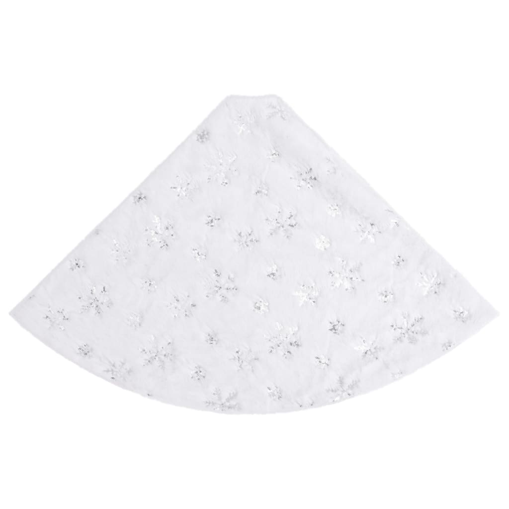 Jupe de sapin de Noël de luxe Blanc 150 cm Fausse fourrure