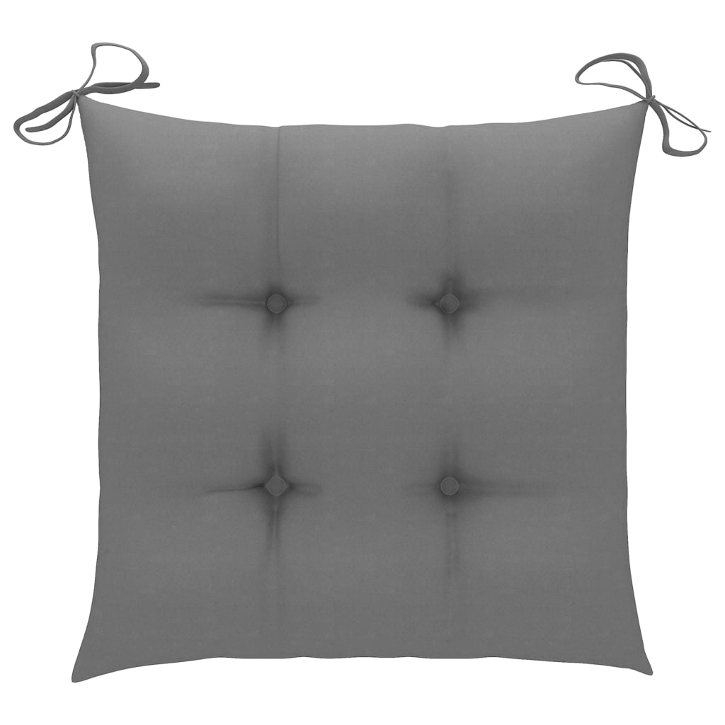 Chaises de jardin empilables avec coussins lot de 6 Teck solide