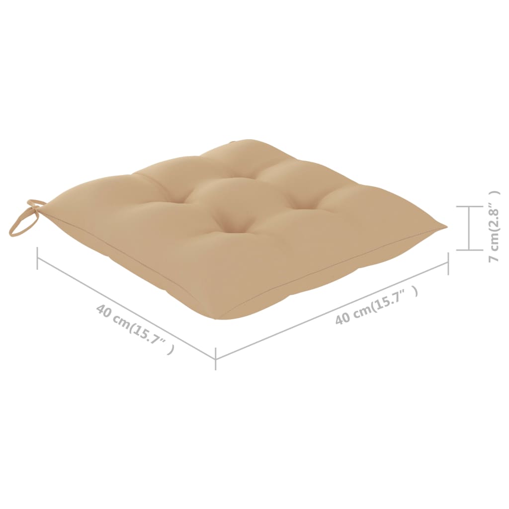 Chaises de jardin empilables avec coussins lot de 6 Teck solide