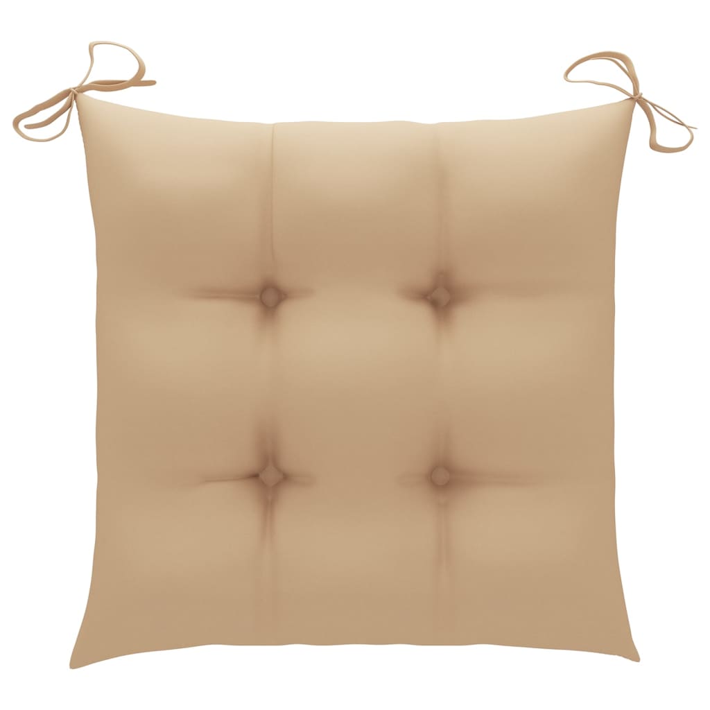 Chaises de jardin empilables avec coussins lot de 6 Teck solide