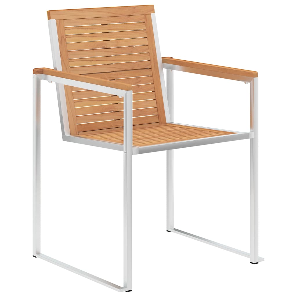 Chaises de jardin lot de 6 avec coussins Bois de teck massif