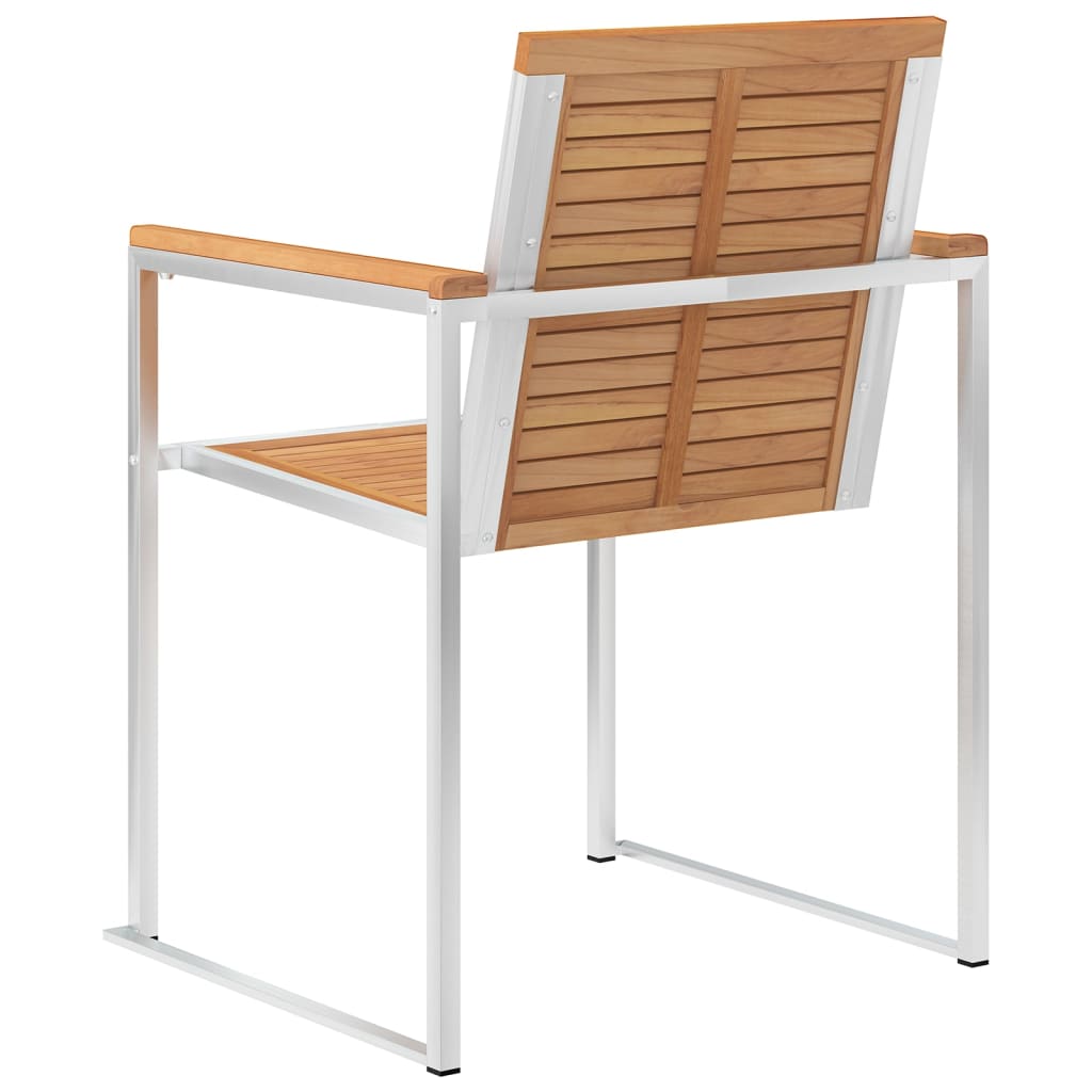 Chaises de jardin lot de 6 avec coussins Bois de teck massif