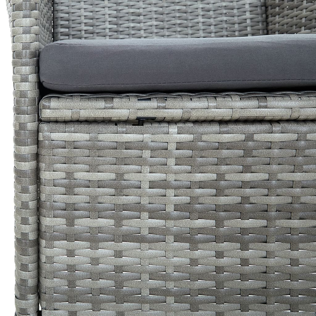 Chaises à manger de jardin lot de 4 Résine tressée Gris